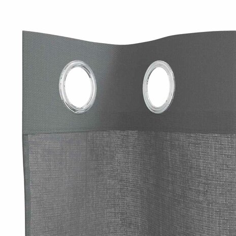 Gordijnen voile met doorvoertules 2 st 140x260 cm donkergrijs 5