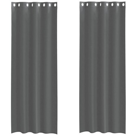 Gordijnen voile met doorvoertules 2 st 140x300 cm donkergrijs 2