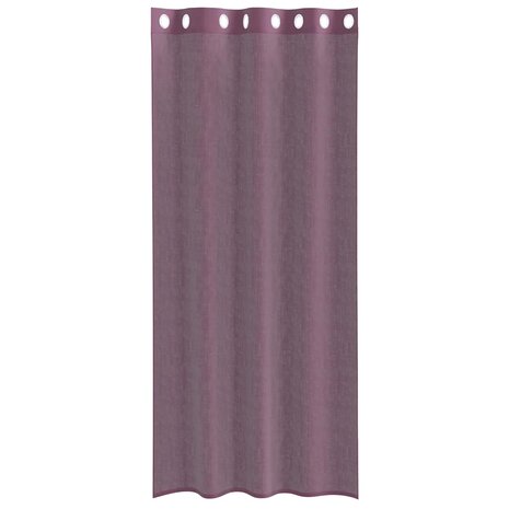 Gordijnen voile met doorvoertules 2 st 140x245 cm paars 4
