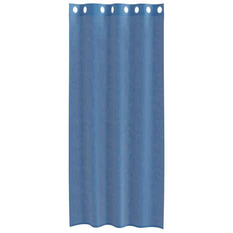 Gordijnen voile met doorvoertules 2 st koningsblauw 4