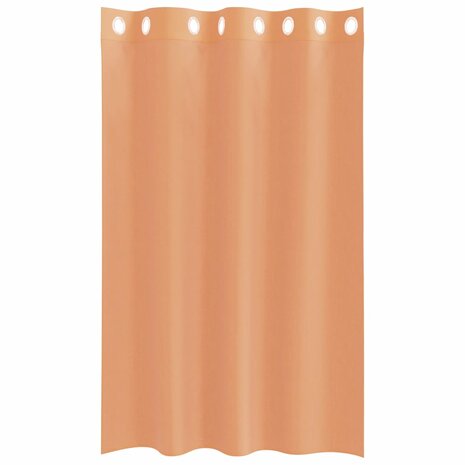 Gordijnen voile met doorvoertules 2 st terracotta 4