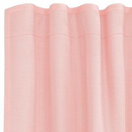 Gordijnen voile met roedezakken 2 st roze 5