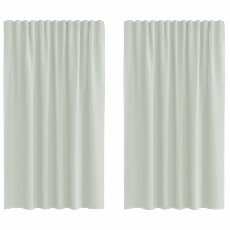 Gordijnen voile met roedezakken 2 st lichtgrijs 2