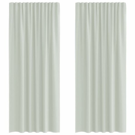 Gordijnen voile met roedezakken 2 st lichtgrijs 2