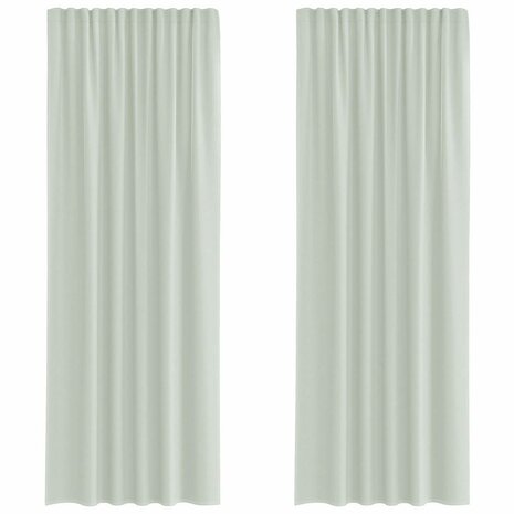 Gordijnen voile met roedezakken 2 st lichtgrijs 2