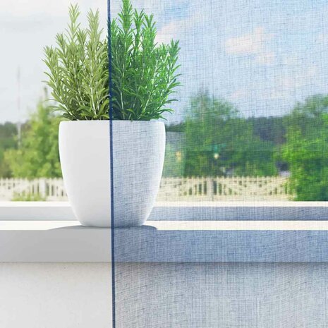 Gordijnen voile met roedezakken 2 st koningsblauw 3