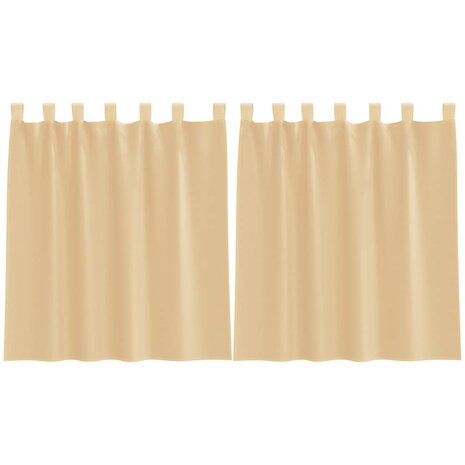 Gordijnen voile met roedezakken 2 st zand 2