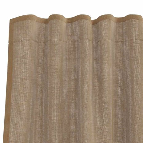 Gordijnen voile met roedezakken 2 st lichtbruin 6