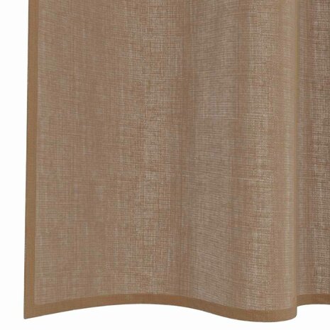 Gordijnen voile met roedezakken 2 st lichtbruin 5