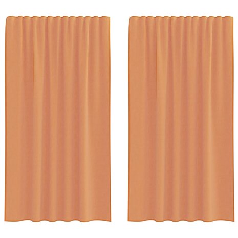 Voile gordijnen met roedezakken 2 st terracotta 2