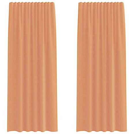 Voile gordijnen met roedezakken 2 st terracotta 2
