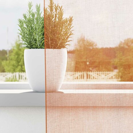 Voile gordijnen met roedezakken 2 st terracotta 3