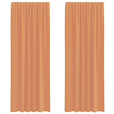 Voile gordijnen met roedezakken 2 st terracotta 2