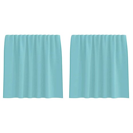Gordijnen voile met roedezakken 2 st turkoois 2