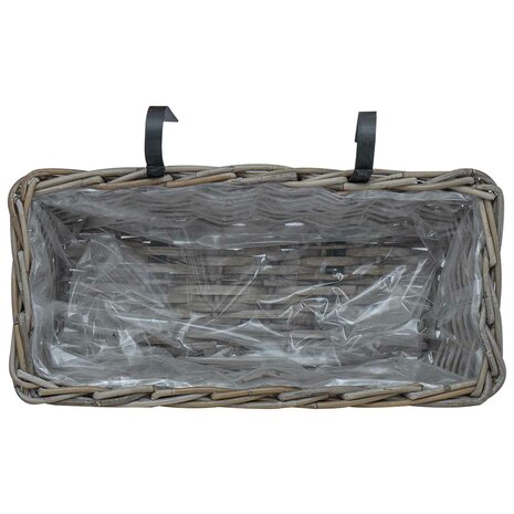 Hangende Plantenmand 2 pcs Grijs 48 x 22 x 15 cm Lacak Riet 8