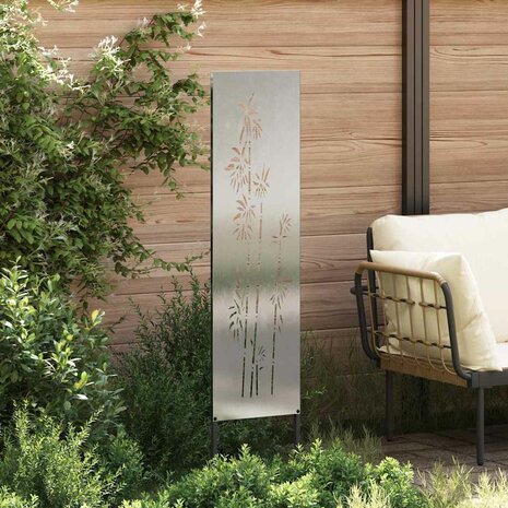 Privacyscherm Bloemen Zilver 32 x 140 cm Roestvrij staal 3