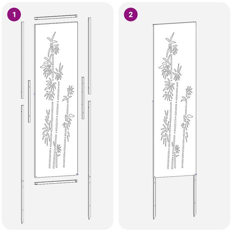 Privacyscherm Bloemen Zilver 32 x 140 cm Roestvrij staal 8