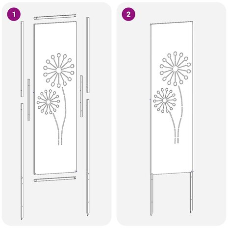 Privacyscherm Fretwerk Wit 32 x 140 cm Koudgewalst staal 8