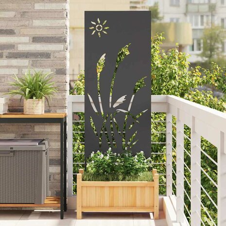 Privacyscherm Zwart 50 x 140 cm Koudgewalst staal 1