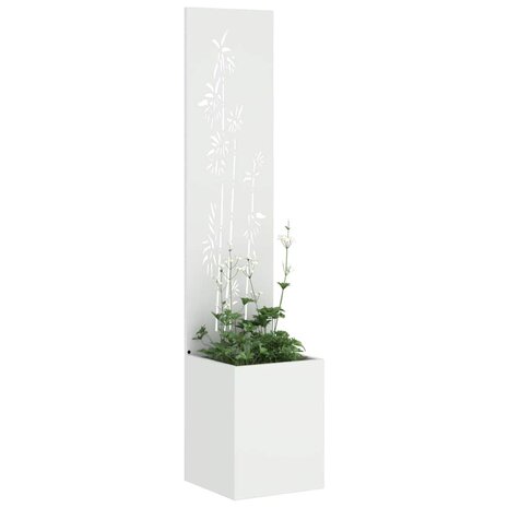 Privacyscherm Bloemen Wit 32 x 140 cm Koudgewalst staal 3