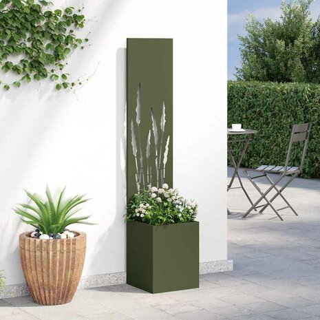 Privacyscherm Olijfgroen 32 x 140 cm Koudgewalst staal 4