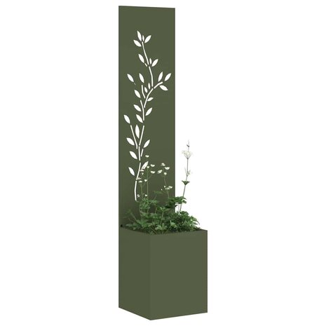 Privacyscherm Bloemen Olijfgroen 32 x 32 x 150 cm 3