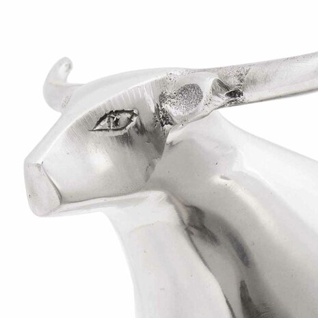 Stierensculptuur Zilver 20 x 17 x 23 cm Aluminium 5