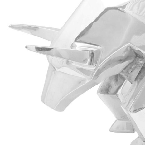 Stierensculptuur Zilver 74 x 23 x 39 cm Aluminium 5