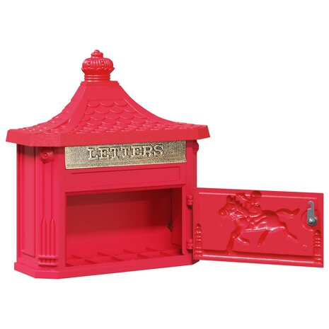 Wandgemonteerde brievenbus met opslag Rood 40,5 x 16 x 45 cm 5