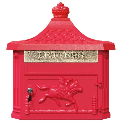 Wandgemonteerde brievenbus met opslag Rood 40,5 x 16 x 45 cm 6