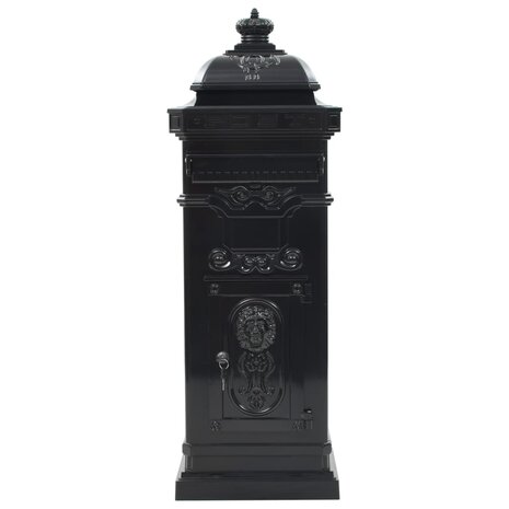 Pilaar brievenbus vintage stijl roestbestendig aluminium zwart 3