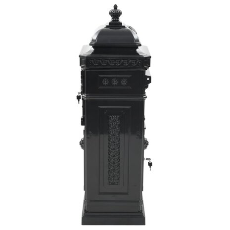 Pilaar brievenbus vintage stijl roestbestendig aluminium zwart 6
