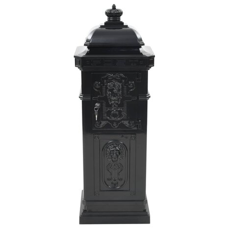 Pilaar brievenbus vintage stijl roestbestendig aluminium zwart 8