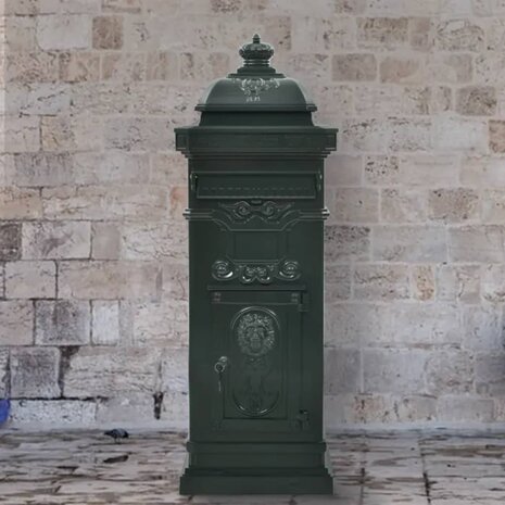 Pilaar brievenbus vintage stijl roestbestendig aluminium groen 1
