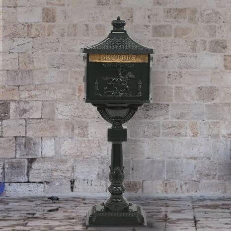 Staande brievenbus vintage stijl roestbestendig aluminium groen 1