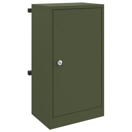 Brievenbus met opslag met slot Olijfgroen 30 x 20 x 55 cm Staal 2