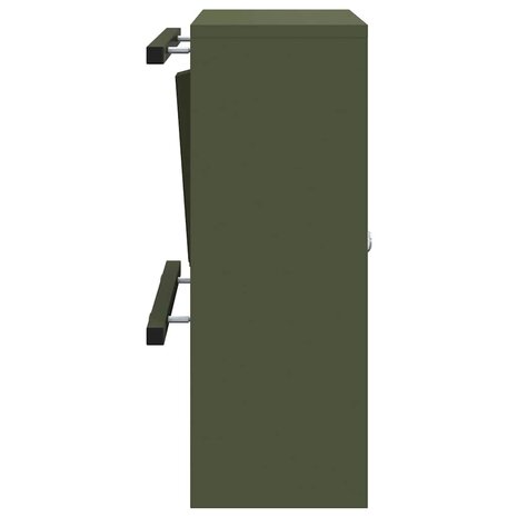 Brievenbus met opslag met slot Olijfgroen 30 x 20 x 55 cm Staal 6