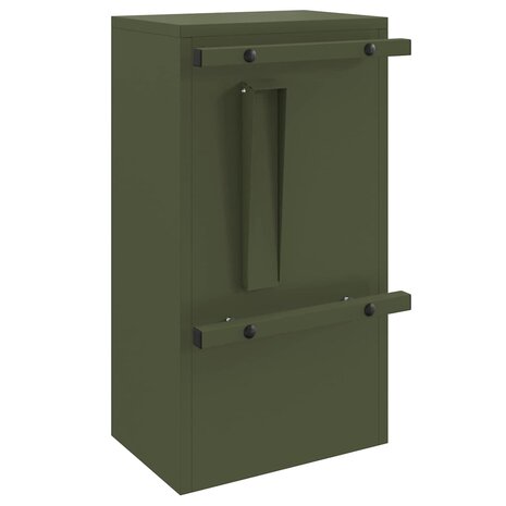 Brievenbus met opslag met slot Olijfgroen 30 x 20 x 55 cm Staal 7