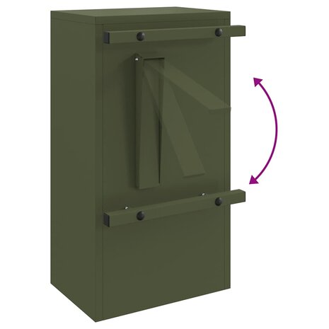 Brievenbus met opslag met slot Olijfgroen 30 x 20 x 55 cm Staal 9