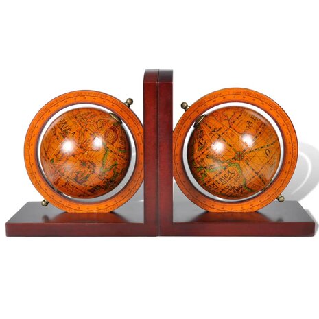 Boekensteunen 2 st globe 2