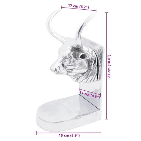 Boekensteunen 2 pcs Zilver 17 x 15 x 27 cm Aluminium 9