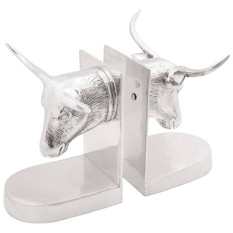 Boekensteunen 2 pcs Zilver 21,5 x 15,5 x 20 cm Aluminium 1