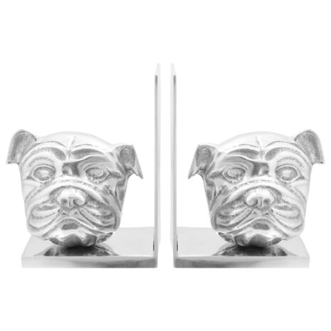 Boekensteunen 2 pcs Zilver 8 x 12 x 16,5 cm Aluminium 5