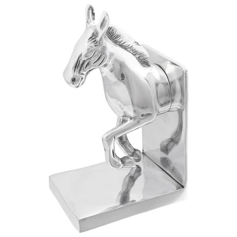 Boekensteunen 2 pcs Zilver 11 x 14 x 25 cm Aluminium 1