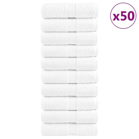 Premium washandjes SOLUND 50 stuks 30x30 cm 600 g/m&sup2; wit 1