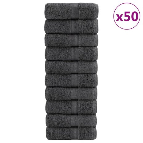 Premium washandjes SOLUND 50 stuks antraciet 30x30cm 600 g/m&sup2; 1