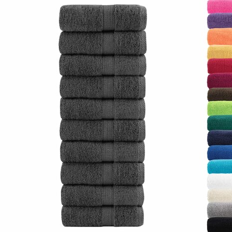 Premium washandjes SOLUND 50 stuks antraciet 30x30cm 600 g/m&sup2; 2