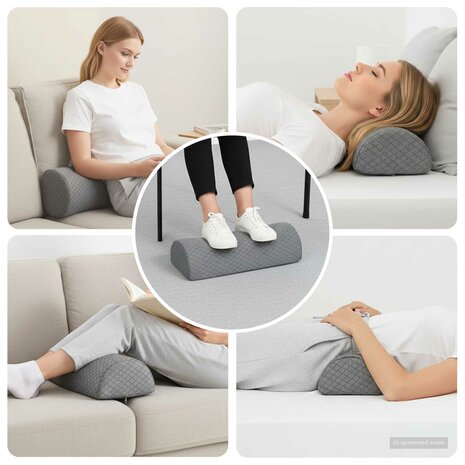 Beenkussen Geometrisch Grijs 52 x 20 x 11 cm Traagschuim 1