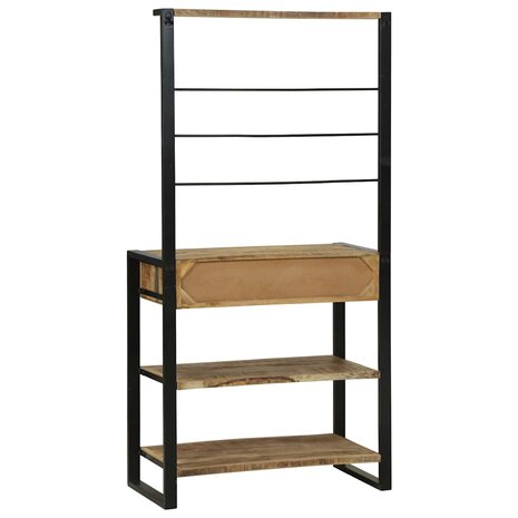 Keukenrek Bruin en zwart 80 x 40 x 160 cm Massief Mango Hout 7
