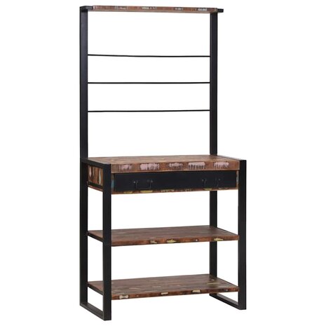 Keukenrek Multikleur en Zwart 80 x 40 x 160 cm 1